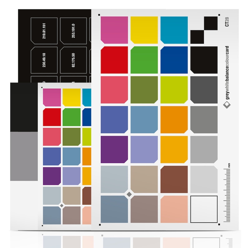 Grey White Balance Colour Card for Photographers and Designers Colour