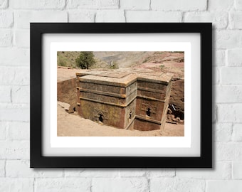 Colour photograph. Rock Churches of Lalibela, Ethiopia, Ethiopian Art , Ethiopia Decor, Ethiopia Print, Ethiopia Poster, Wall Art, Ethiopian