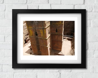 Colour photograph. Rock Churches of Lalibela, Ethiopia, Ethiopian Art , Ethiopia Decor, Ethiopia Print, Ethiopia Poster, Wall Art, Ethiopian