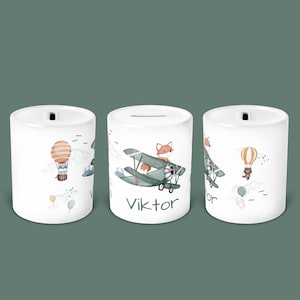 Spardose personalisiert, Kind, Keramik Spardose, Wunschname, Kindergraten, Geschenk, Taufe, Geburtstag, Baby, Jungs, Mädchen, 9. SkyWoodland