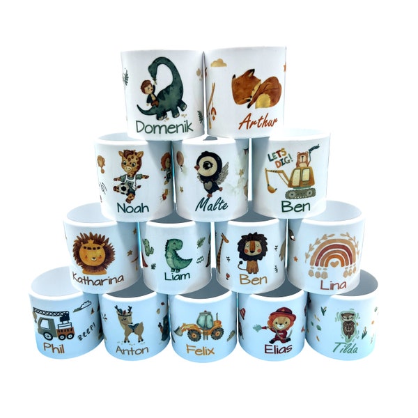 Personalisierte Kunststoffbecher Kinder Tasse - Becher - Wunschname - 72 Designs - 180ml - 320ml