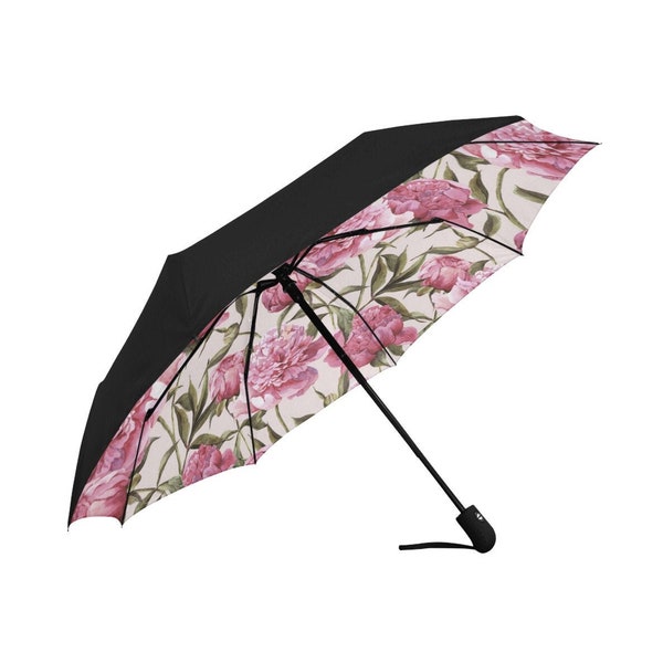 UV Umbrella | Peonies Floral Sun Umbrella UV | Rain Umbrella |  Rain Accessories | Rain Gear | Umbrella Fashion | Umbrella UV