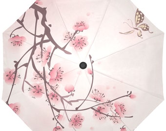 Sakura Umbrella UV | Japanese Style Sun Umbrella | Rain Umbrella | UV Umbrella | Pink Umbrella Sakura | Japan Lovers Gift | Gift for Her