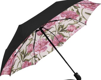 UV Umbrella | Peonies Floral Sun Umbrella UV | Rain Umbrella |  Rain Accessories | Rain Gear | Umbrella Fashion | Umbrella UV