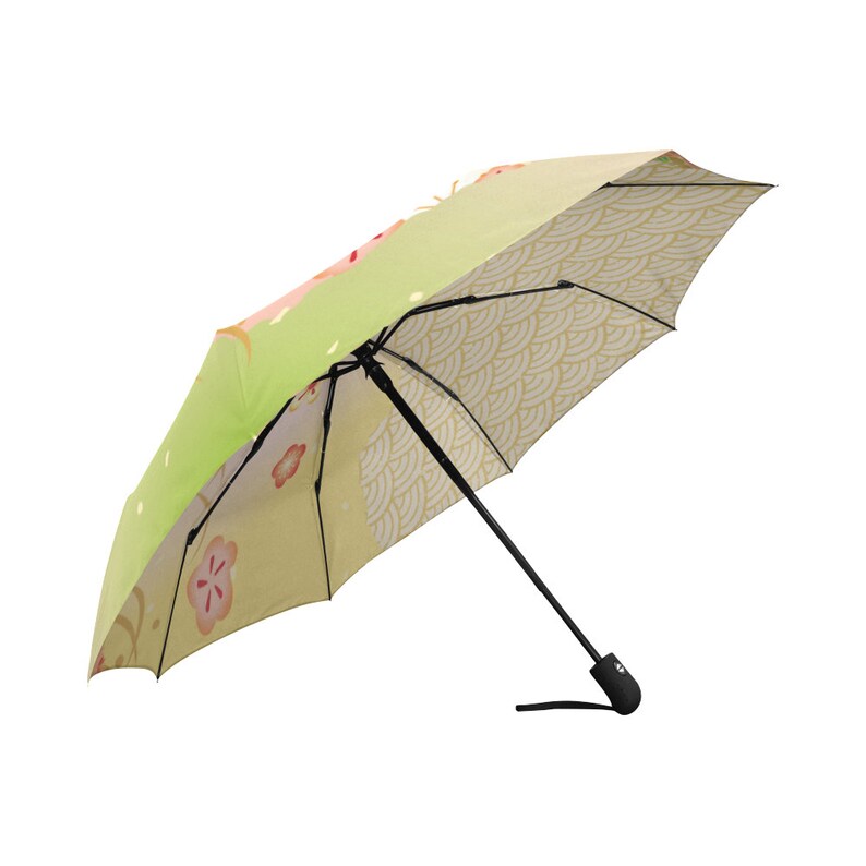 Japanese Rain Umbrella With Japanese Patterns and Flowers, Gift for Her