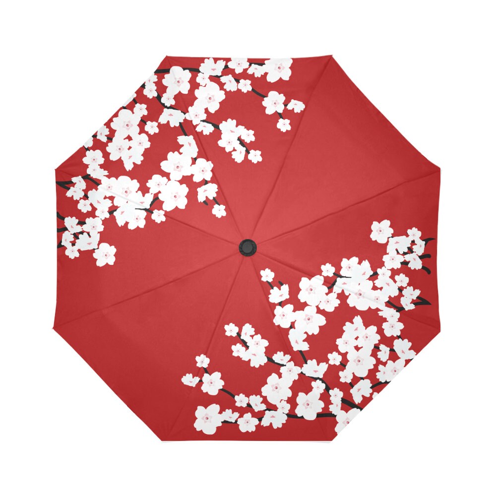 Umbrella Rain Umbrella Sakura Red Umbrella Japanese Etsy