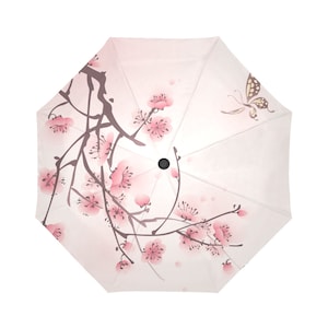 Sakura Umbrella UV Japanese Style Sun Umbrella Rain Umbrella UV Umbrella Pink Umbrella Sakura Japan Lovers Gift Gift for Her image 1