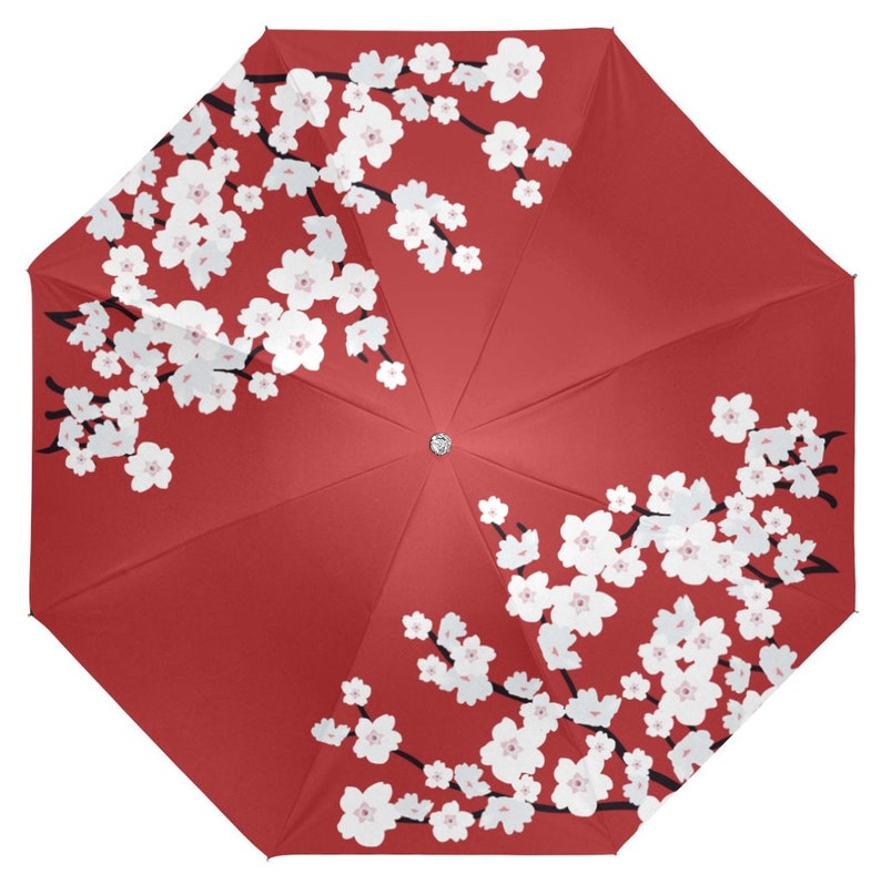 Umbrella Rain Umbrella Sakura Red Umbrella Japanese Etsy