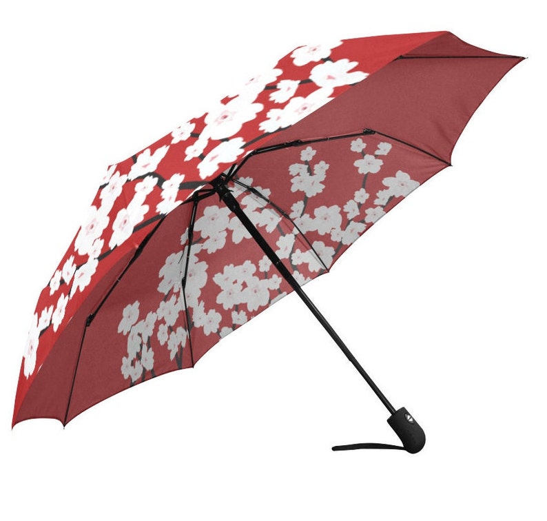 Umbrella Rain Umbrella Sakura Red Umbrella Japanese Etsy