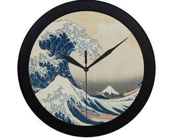 The Great Wave off Kanagawa Clock Wall Art, Japanese Art Gift, Katsushika Hokusai Lovers Gift