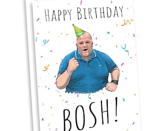 Big John "BOSH!" Birthday Card | Humorous TikTok Slogan Greetings Card