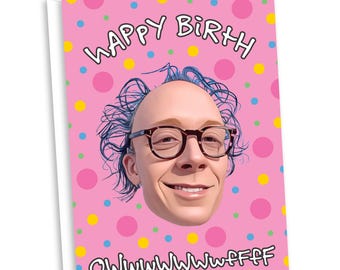 Hugo Hamlet 'Happy Birth, Owwwwfff' Birthday Card, Funny TikTok Greetings Card