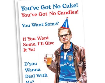 Funny Wealdstone Raider 'You Want Some?' Birthday Card | Football Fan Meme