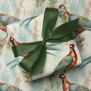 Luxuriöses rustikales Fasan-Druck-Geschenkpapier - Majestätische männliche Fasan-Geschenkverpackung für jeden Anlass - Luxusspielvogel-ländliche Landgeschenke