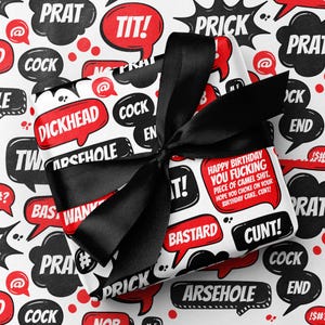 Papier cadeau bulles les plus choquantes au monde - Emballage cadeau insultes et mots choquants - Idées cadeaux blagues d'anniversaire