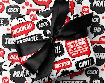 Offensive Swear Word Wrapping Paper – Funny Insult Gift Wrap