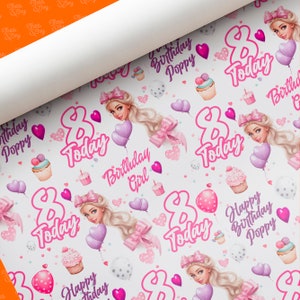 Personalised Barbie Wrapping Paper | Cute Pink Gift Wrap Custom Name & Age | Premium Quality Printed Gift Wrap | Girls Birthday Ideas