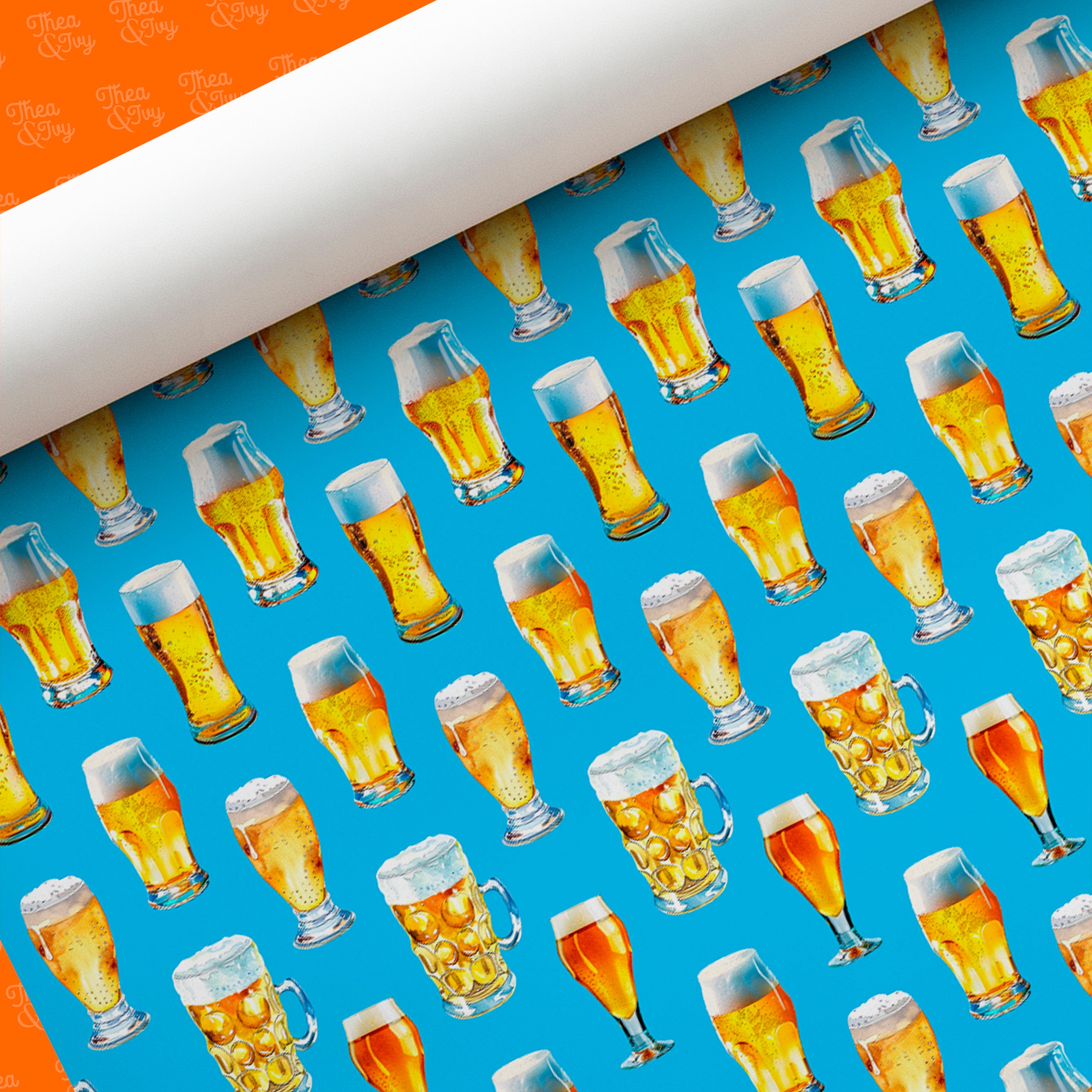 Beer Print Wrapping Paper | Craft Ales, Lager, IPA Gift Wrap - Etsy