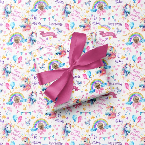Personalised Unicorn Wrapping Paper - Etsy UK