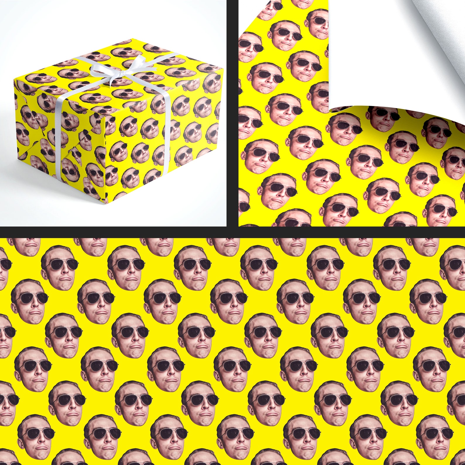 Funny Face Wrapping Paper Funny Personalised Heads Novelty Etsy UK