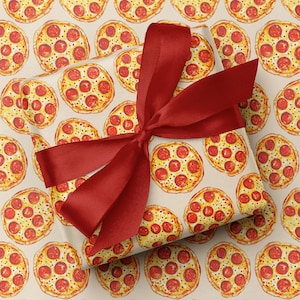 Pepperoni Pizza Wrapping Paper | Novelty Pizza Lover Food Gift Wrap