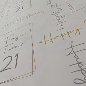 Personalised Birthday Wrapping Paper with Name and Age, Marble & Gold Milestone Gift Wrap, 18th 21st 30th 40th 50th image 3