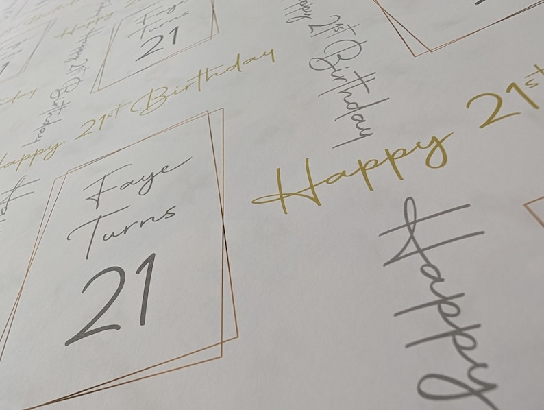 Personalised Birthday Wrapping Paper with Name and Age, Marble & Gold Milestone Gift Wrap, 18th 21st 30th 40th 50th image 3
