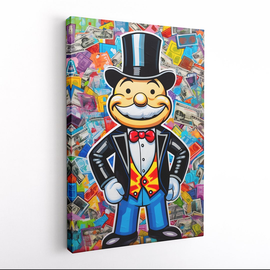 Mr. Pennybags Graffiti Art Canvas Monopoly Board Game Mascot Urban ...
