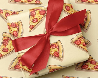 Pepperoni Pizza Slices Wrapping Paper | Funny Foodie Gift Wrap