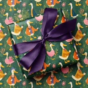 Dapper Ducks Gift Wrap | Whimsical Animal Wrapping Paper