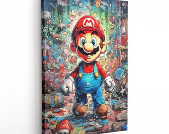 Super Mario Bros Graffiti Art Canvas | Urban Pop Art Decor