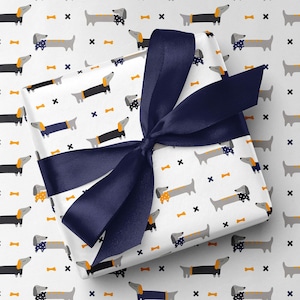 Niedliches Dackel Geschenkpapier - Niedliche kleine Dackel Neuheit bedruckte Geschenkverpackung - Luxus Geschenkverpackung für jeden Anlass