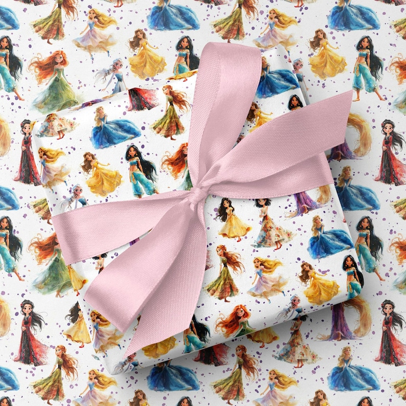 Princess Wonderland Wrapping Paper – Children's Party Theme Gift Wrap 画像 1