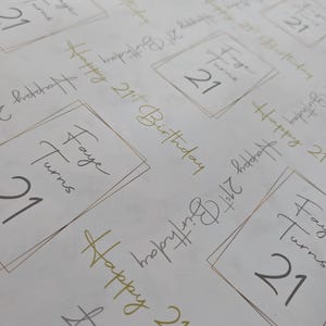 Personalised Birthday Wrapping Paper with Name and Age, Marble & Gold Milestone Gift Wrap, 18th 21st 30th 40th 50th image 4