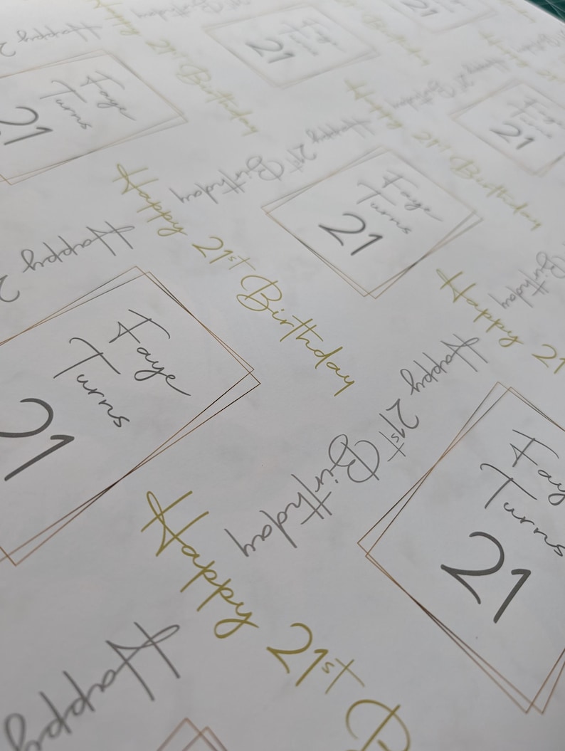 Personalised Birthday Wrapping Paper with Name and Age, Marble & Gold Milestone Gift Wrap, 18th 21st 30th 40th 50th image 4
