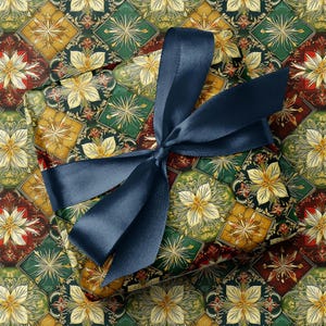 Papel de regalo vintage abstracto alemán con motivos festivos - Papel de regalo navideño con estampados intensos - Papel de regalo festivo especial de lujo para Navidad