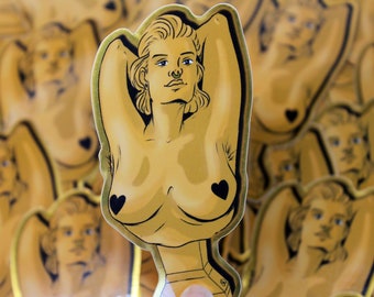 Golden Girl, bust statue vinyl sticker