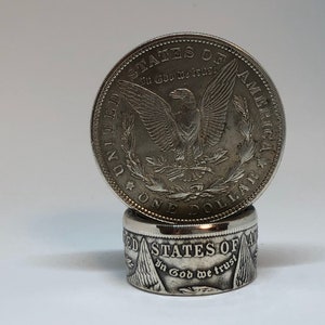 Coin Ring hand made from Morgan Silver Dollar Sizes From 7-18