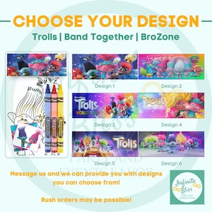 Trolls Coloring Packs | Coloring Pages | Party Favor | Trolls Band Together | BroZone | Birthday Party Supplies | Crayola Crayons