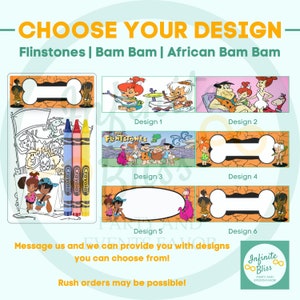 Bam bam inspired Coloring Packs | Pebbles Coloring Pages | Flintstone inspired Party Favor | African Bam Bam Birthday | Crayola Crayons
