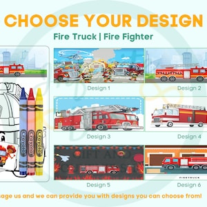 Fire Truck Coloring Packs | Fire Fighter Coloring Pages | Party Favor | Firetruck | Fireman | Birthday Party Supply | Crayola Crayons