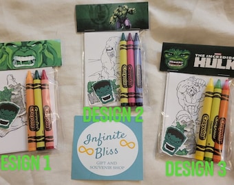 Hulk Coloring Packs | Coloring Pages | Hulk Party Favor for Kids | Avengers | Birthday Souvenir Supplies | Stickers | Crayola Crayons