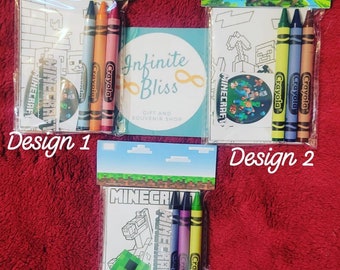 Minecraft Coloring Packs | Coloring Pages | Minecraft Party Favor Kids | Birthday Souvenir Supplies | Stickers | Crayola Crayons