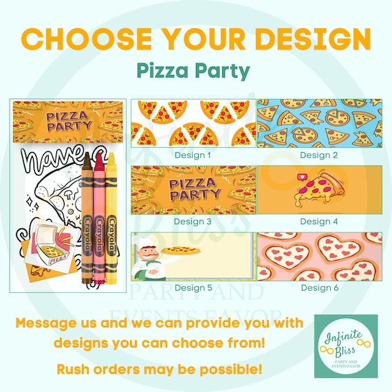 Pizza Coloring Packs | Coloring Pages | Party Favor for Kids | Slice Slice Baby | Italian Birthday Souvenir Supplies | Stickers | Crayons