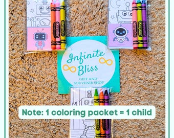 Robot Coloring Packs | Coloring Pages | Robot Party Favor for Kids | Robotics Birthday Souvenir Supplies | Stickers | Crayola Crayons