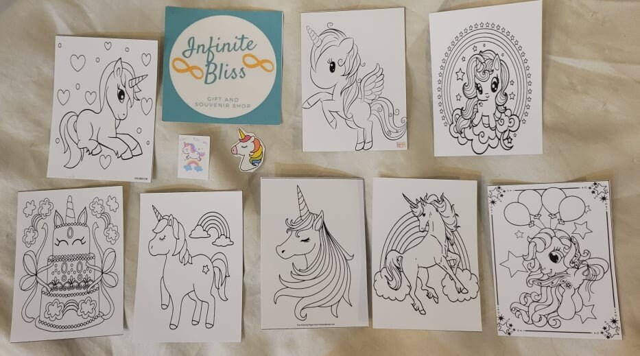 Unicorn Coloring Packs | Coloring Pages | Party Favors | Pink Unicorn ...