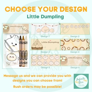 Little Dumpling Coloring Packs | Coloring Pages | Dumpling Party Favor for Kids | Birthday Souvenir Supplies | Stickers | Crayola Crayons