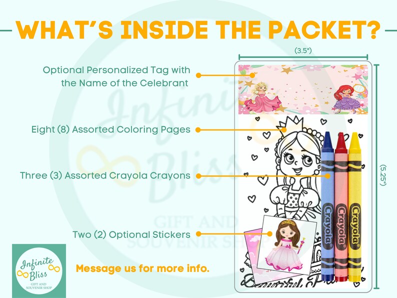 Princess Coloring Packet Princess Coloring Packs | Coloring Pages | Party Favor | Pink Princess ...