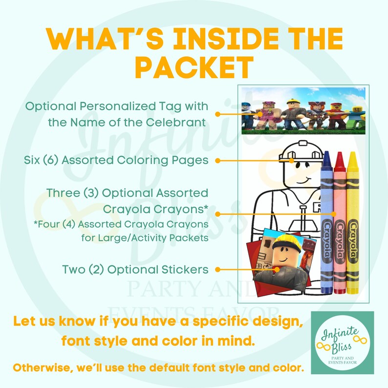 Roblox Coloring Packs | Roblox Coloring Pages | Party Favor for Kids | Birthday Souvenir Supplies | Stickers | Crayola Crayons immagine 2
