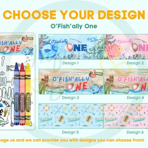 O'Fish'ally One Coloring Packs | Ofishally One Coloring Pages | O-fish-ally One Party Favor | Fish | Birthday Party Supply | Crayola Crayons